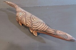 Australian Aboriginal Art Mulga Wood Carving Goanna Monitor Lizard 16&quot; V... - £104.99 GBP