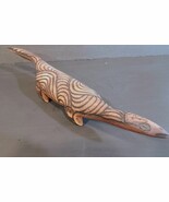 Australian Aboriginal Art Mulga Wood Carving Goanna Monitor Lizard 16&quot; V... - $184.28 CAD