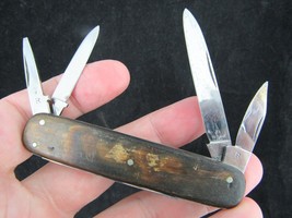 rare pocket knife vintage &quot;ROSTFREI&quot; Germany Solingen old pocket knife 4 blade - £36.01 GBP