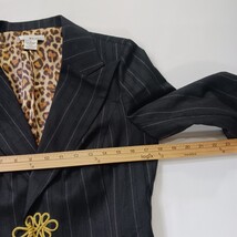 WD Platinum RN#111745 Women's Black Striped Blazer Size 10 image 5
