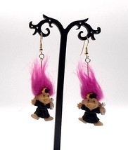 Graduation Troll Doll Earrings Pink Hair decorated with Cap, Gown, Diploma - £7.97 GBP