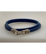David Yurman 925 Sterling Silver Streamline Double Wrap Blue Leather Bra... - $9,987.00 MXN