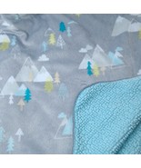 Target Cloud Island Mountain Baby Blanket Gray Trees Teal Blue Aqua Sher... - $460.71 MXN