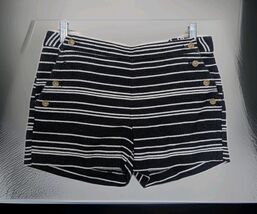 Banana Republic Sailor Shorts Women’s 4 Blue White Striped Tweed Side Po... - $16.82