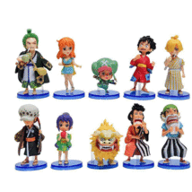 T 10pcs set one piece anime figure luffy sanji nami zoro chopper frank robin pvc action thumb200