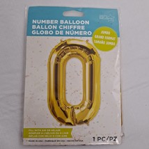 Number ZERO Balloon Helium or Air Jumbo Size Gold 34 Inch - $8.91