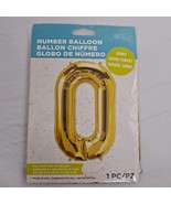 Number ZERO Balloon Helium or Air Jumbo Size Gold 34 Inch - £7.06 GBP