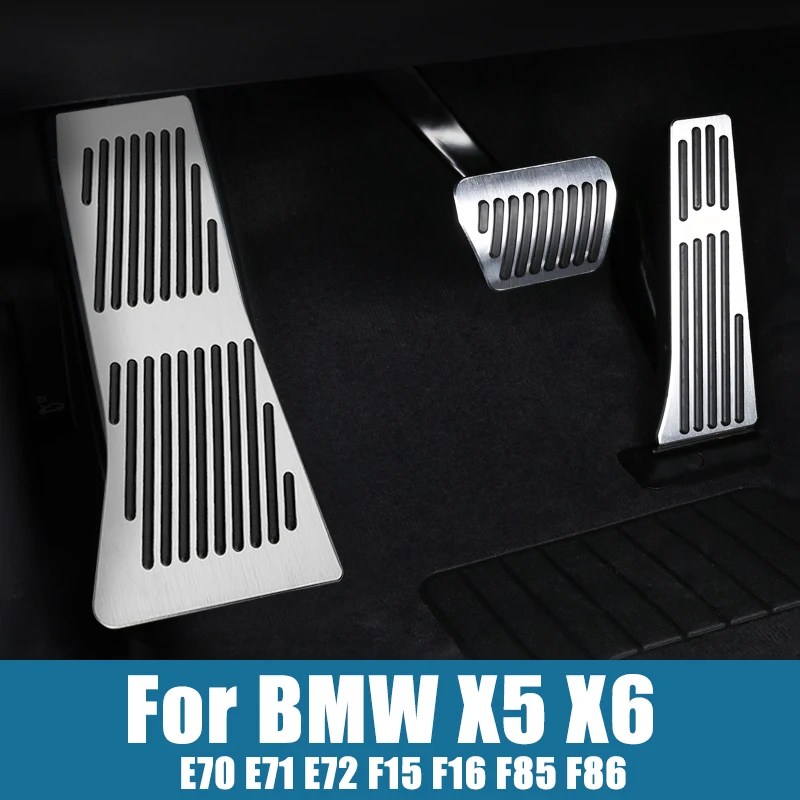 Car accessories for bmw x5 x6 e70 e71 e72 f15 f16 f85 f86 aluminum footrest pedal thumb200