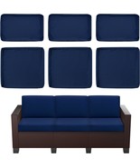 Dark Blue, 6-Piece Outdoor Rattan Sofa Patio Furniture Cushion Covers By... - £61.33 GBP