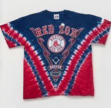 Vintage Boston Red Sox Tie Dye T Shirt Medium Mens Majestic Short Sleeve NOS - $18.50