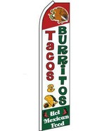 SUPER 15&#39; FT SWOOPER TACOS BURRITO FLAG mexican food  sign NEW ADVERTIZE... - $18.95