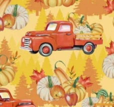 Thankful to Be Home Thanksgiving Fabric Truck 100% Cotton Fat Quarter 18&quot; x 21&quot; - £6.66 GBP