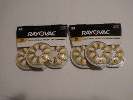 Lot of 2  Rayovac 24 Pack Hearing Aid Batteries - Size 10    Mercury Free - £10.93 GBP