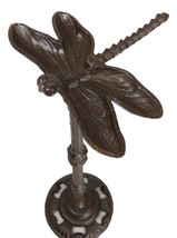 Cast Iron Rustic Cottage Whimsical Garden Dragonfly Bird Feeder Bath Statue - $34.99