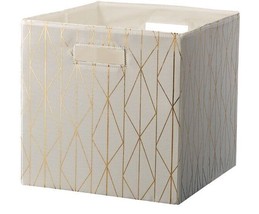 Better Homes &amp; Garden™ ~ Cream Metallic ~ 12.75&quot; ~ Fabric Storage Cube/Bin - $22.44