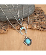 Artificial Turquoise Alloy Three-Layered Necklace - $31.47 CAD
