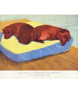 DAVID HOCKNEY Dog Painting 38 21" x 25.5" Offset Lithograph 1995 Pop Art Brown, - $381.56 CAD