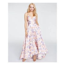 Speechless Junior 13 Cream Coral Floral Lace Back Hi Low Long Dress NWT X56 - $68.59