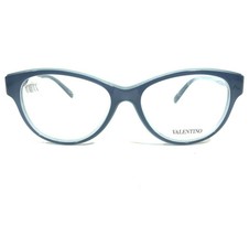 Valentino V2647 405 Eyeglasses Frames Clear Blue Round Cat Eye 53-16-135 - £132.17 GBP