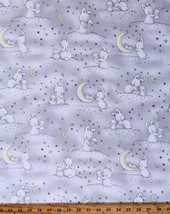 Flannel Bunnies and Little Ones With Moons Kids Flannel Fabric by Yard D283.34 - $13.95