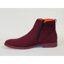 Men's TAYNO Chelsea Chukka Soft Micro Suede Zip up Boot Coupe S Wine image 8
