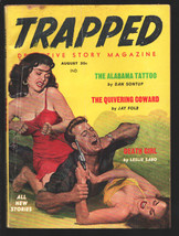 Trapped Detective Story Magazine 8/1958-Girl fight cover-Hardboiled pulp crim... - £53.52 GBP