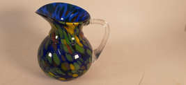 Vintage Art Glass Pitcher, End of Day, Mid-Century, Perfect - $20.30