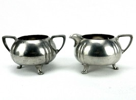 Old English Genuine Pewter, Vintage Creamer &amp; Sugar Bowl, Polished, #PWTCS1 - $19.55