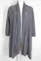 CLAUDIA NICHOLE Cashmere Sweater Cardigan Duster Lightweight Grey Large - $49.49
