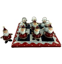 Home Interiors Christmas Snowman Santa Claus Tic Tac Toe Game Board Figures Flaw - £19.78 GBP