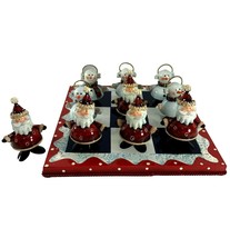 Home Interiors Christmas Snowman Santa Claus Tic Tac Toe Game Board Figures Flaw - £18.51 GBP