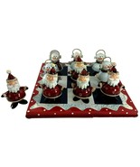 Home Interiors Christmas Snowman Santa Claus Tic Tac Toe Game Board Figu... - $24.75