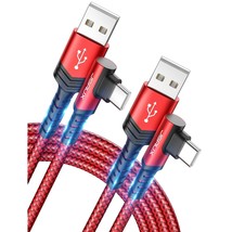 Usb C Cable [2-Pack 6.6Ft], 3.1A Type C Charger Fast Charging Cable Right Angle  - £15.14 GBP