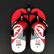 Ecko Unltd. Mens Flip Flop Red &amp; White Sandals Size 10 - £21.01 GBP