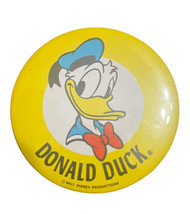 Donald Duck, 3.5&quot; Vintage Walt Disney Productions Cartoon Pin-Back Button - £7.07 GBP