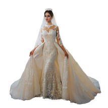 Beautiful Wedding Dress 2 in 1 lace mermaid wedding dress with detachabl... - £931.78 GBP