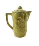 Vintage AES Ceramic Coffee Pot w Lid Yellow Seashells Japan - $15.42