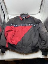 Vintage Santa Fe Trail Red Aztec Jacket Blanket Lined Western Large L Ma... - $54.44