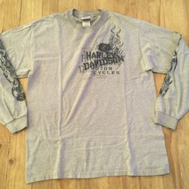 Harley Davidson Milwaukee Long Sleeve T-shirt Gray USA Men Large Hanes B... - £34.59 GBP