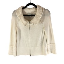 White House Black Market Womens Cardigan Sweater Full Zip Shawl Collar I... - £10.05 GBP
