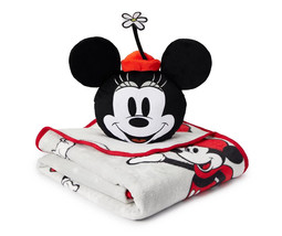 NEW Disney Mickey &amp; Minnie Mouse Nogginz Plush Blanket &amp; Pillow Set 60 x 90 in. - £19.71 GBP
