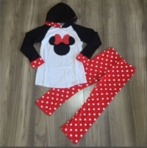 NEW Boutique Minnie Mouse Hooded Track Suit Girls Outfit Set - £8.63 GBP