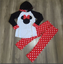 NEW Boutique Minnie Mouse Hooded Track Suit Girls Outfit Set - £8.74 GBP