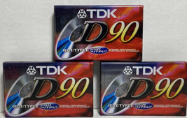 TDK D90 High Output Blank Cassette Tapes IEC1 Type1 3 Tapes New Sealed - $17.81