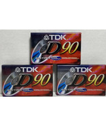TDK D90 High Output Blank Cassette Tapes IEC1 Type1 3 Tapes New Sealed - £13.97 GBP