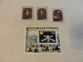 Lot of 4 Central Africa Stamps 1976, 1983 Viking Mars Mission, Easter - £7.99 GBP