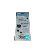 Hampton Art Jillibean Soup Clear Stamps 12 Butterflies Sparkle Heart Flu... - $159.55 MXN