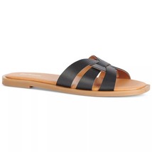 Barbour Women Woven Slide Sandals Miranda Size US 7 UK 5 Black Leather - £38.92 GBP