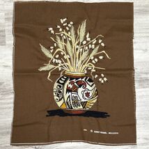 Crewel Embroidered Indian Aztec Vase Basket Sunset Stitchery Finished Wa... - $67.18