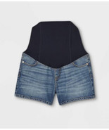 Isabel Maternity Smooths/Sculpts Crossover Panel Medium Wash Midi Shorts... - $40.58 CAD